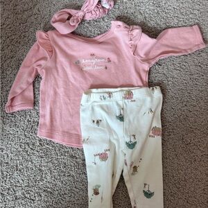 Adorable Pink and Cream Pajama Set for Kids